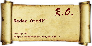 Reder Ottó névjegykártya